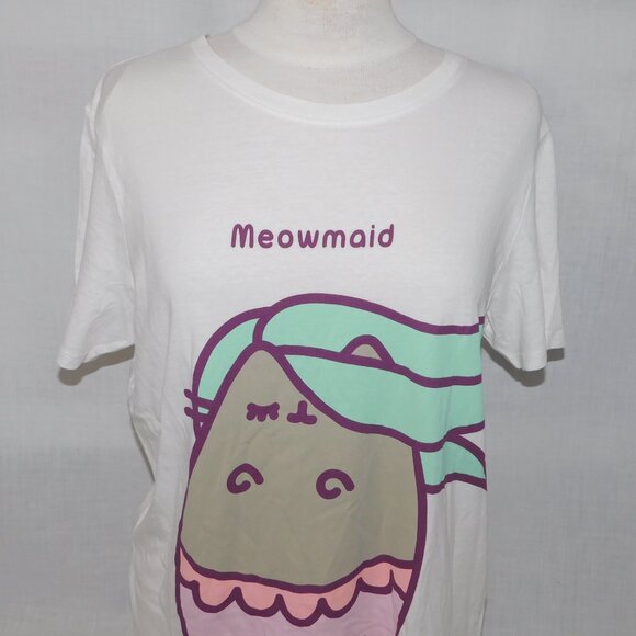 Undiz Pusheen Meowmaid Mermaid Cat Womens L Graphic T Shirt - Picture 2 of 7